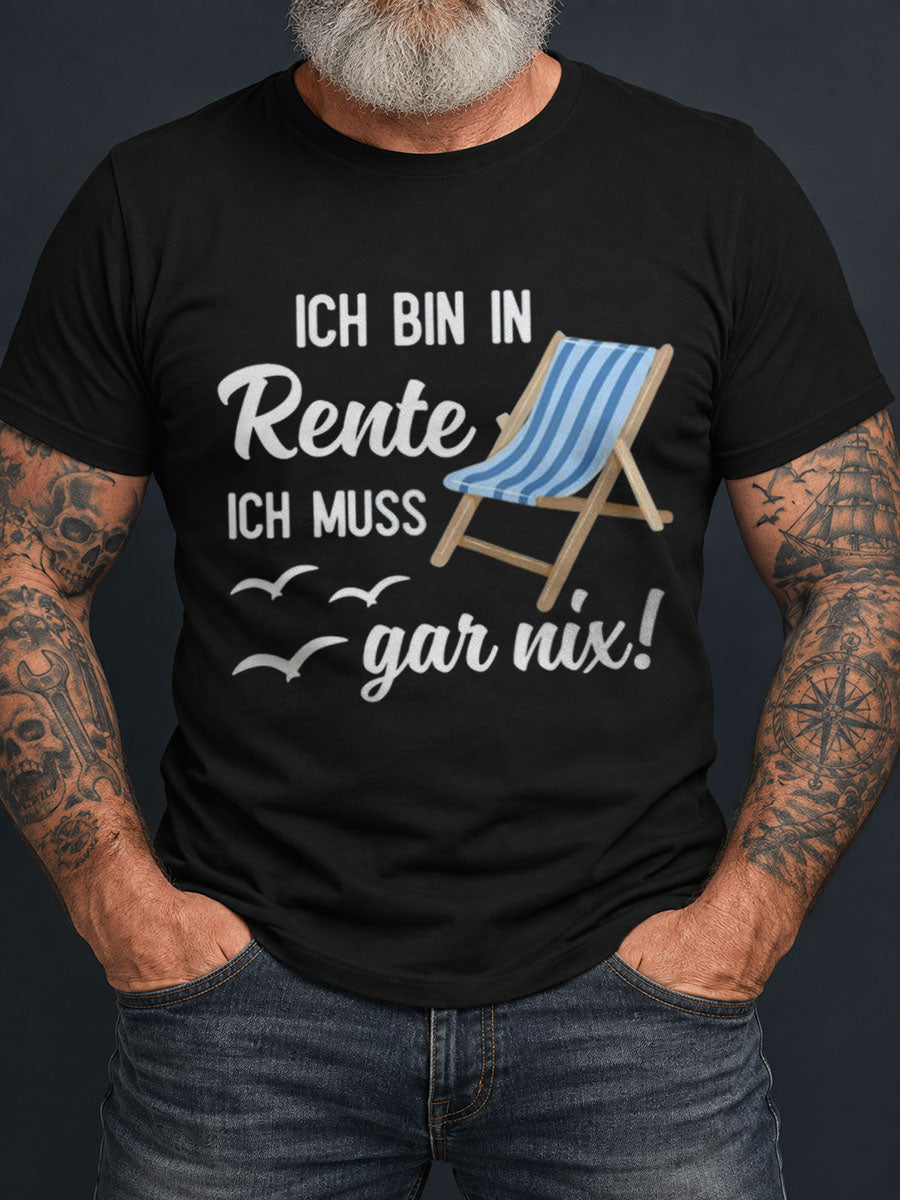 Lustiges Herren-T-Shirt mit deutschem Rentner-Renten-Slogan