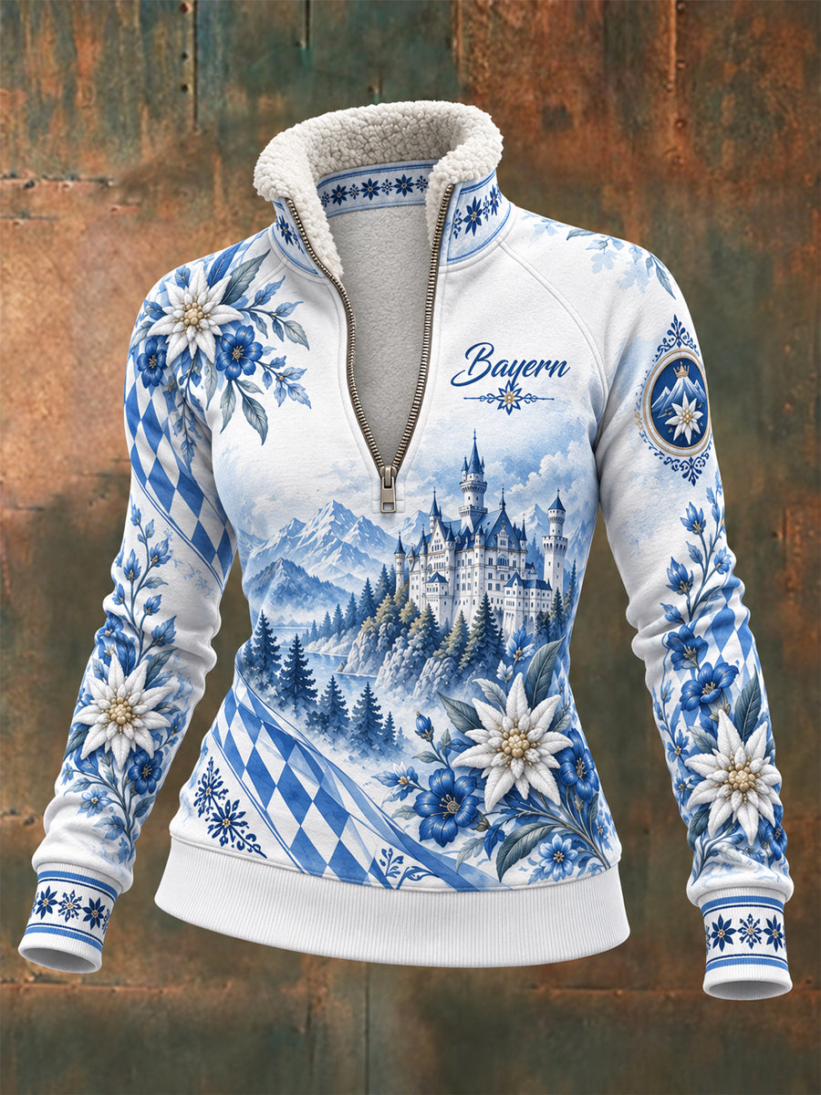 Damen-Fleece-Kapuzenpullover aus Bavaria-Composite-Material