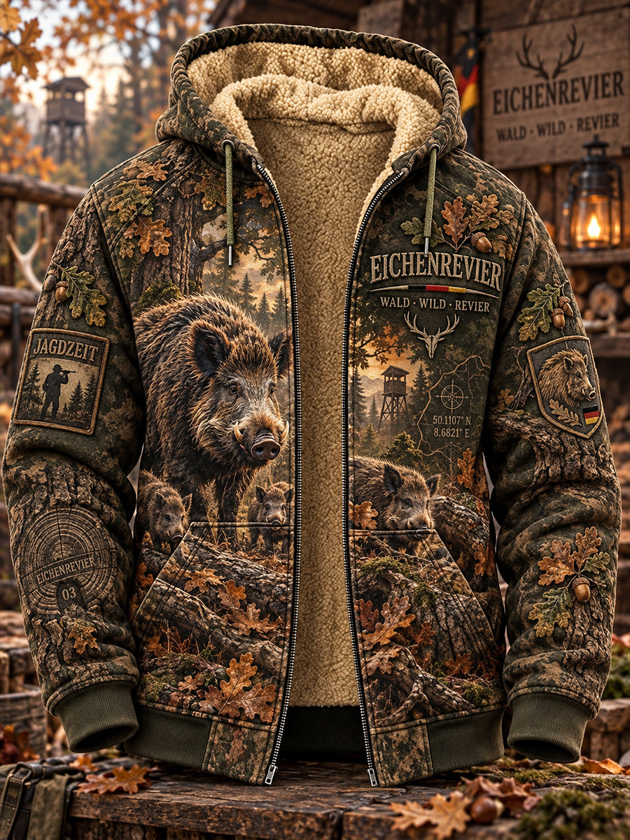 Herren-Jacke mit Kapuze und Fleecefutter für die deutsche Jagdsaison
