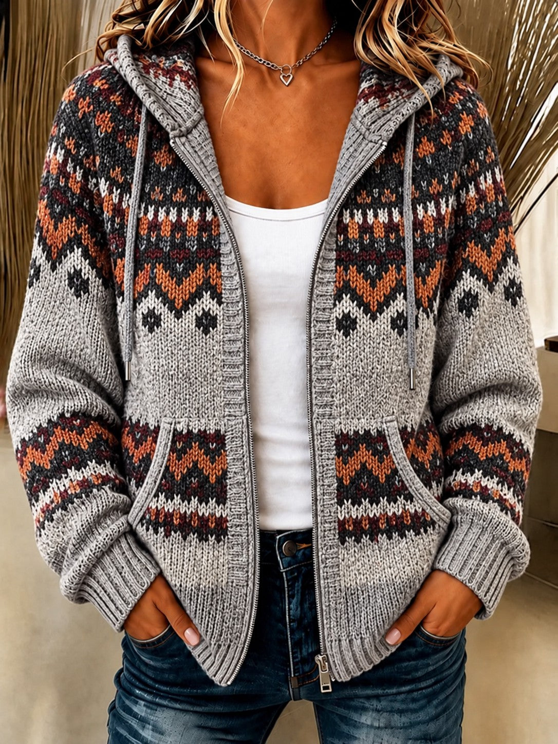 Kuscheliger Strickhoodie für Damen