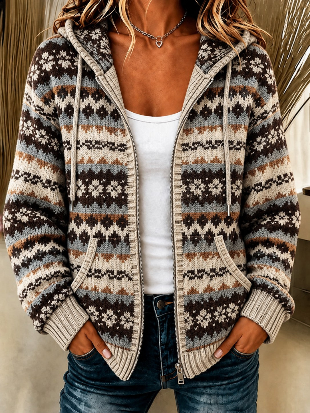 Kuscheliger Strickhoodie für Damen