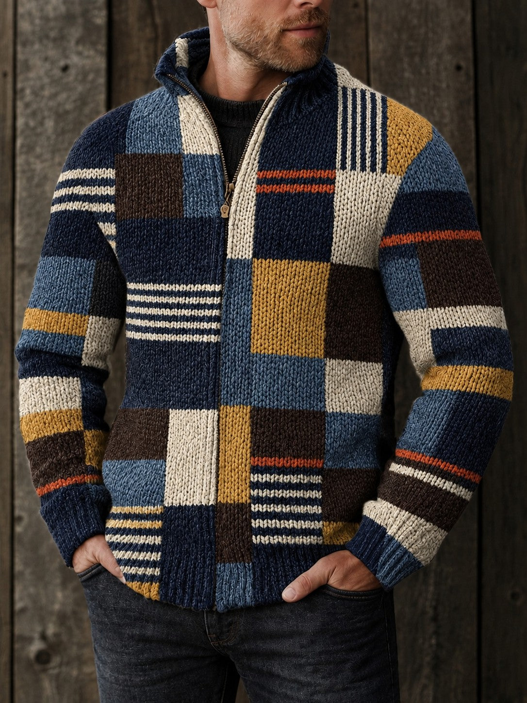 Herren-Fleecejacke aus Verbundmaterial