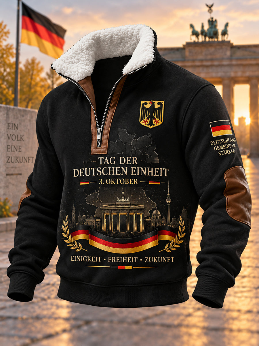 Herren-Einheitsday-Gedenkdruck Mock-Neck-Langarm-Sweatshirt