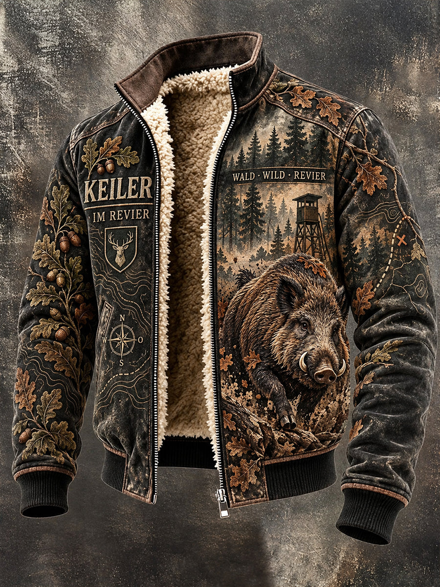 Herren-Jacke mit Fleecefutter und Reißverschluss für die deutsche Jagdsaison