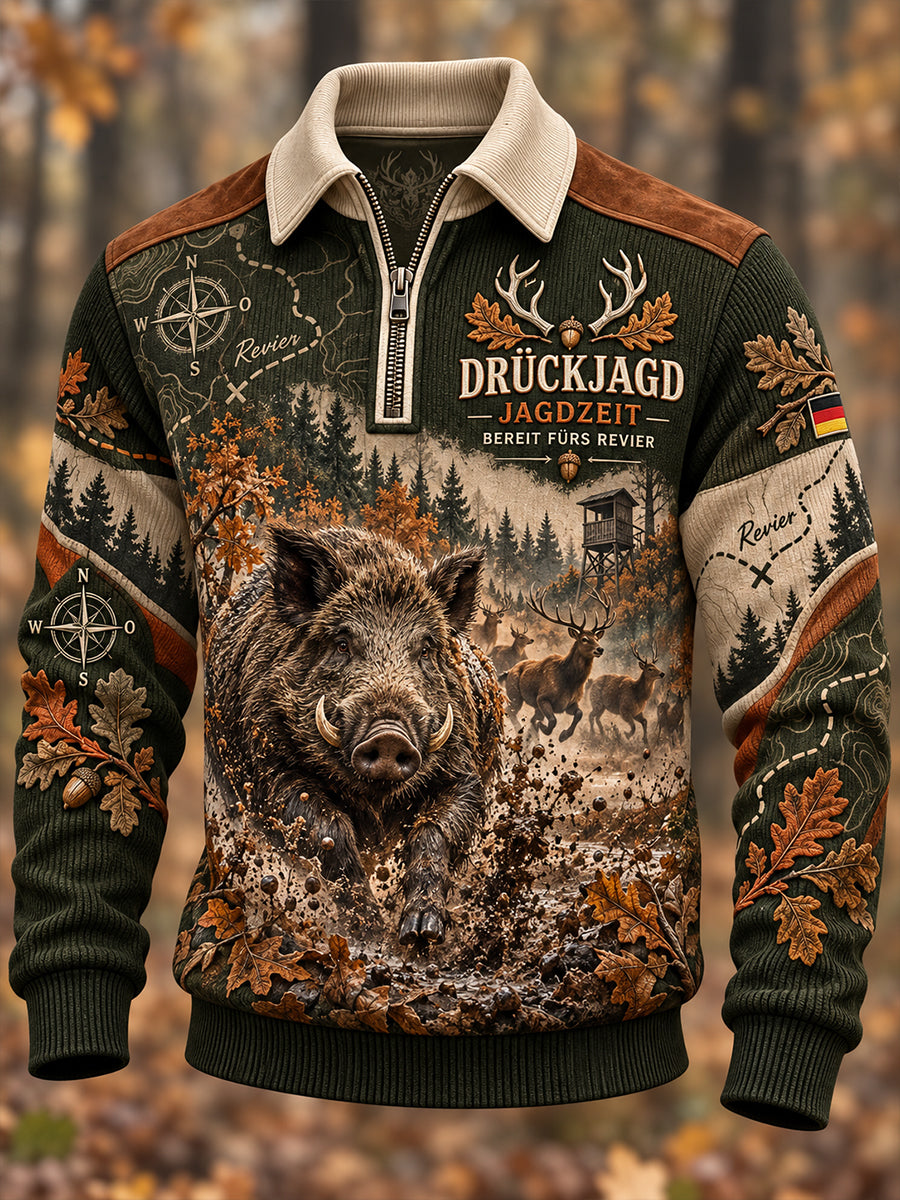 Herren-Halbzip-Sweatshirt für die deutsche Jagdsaison