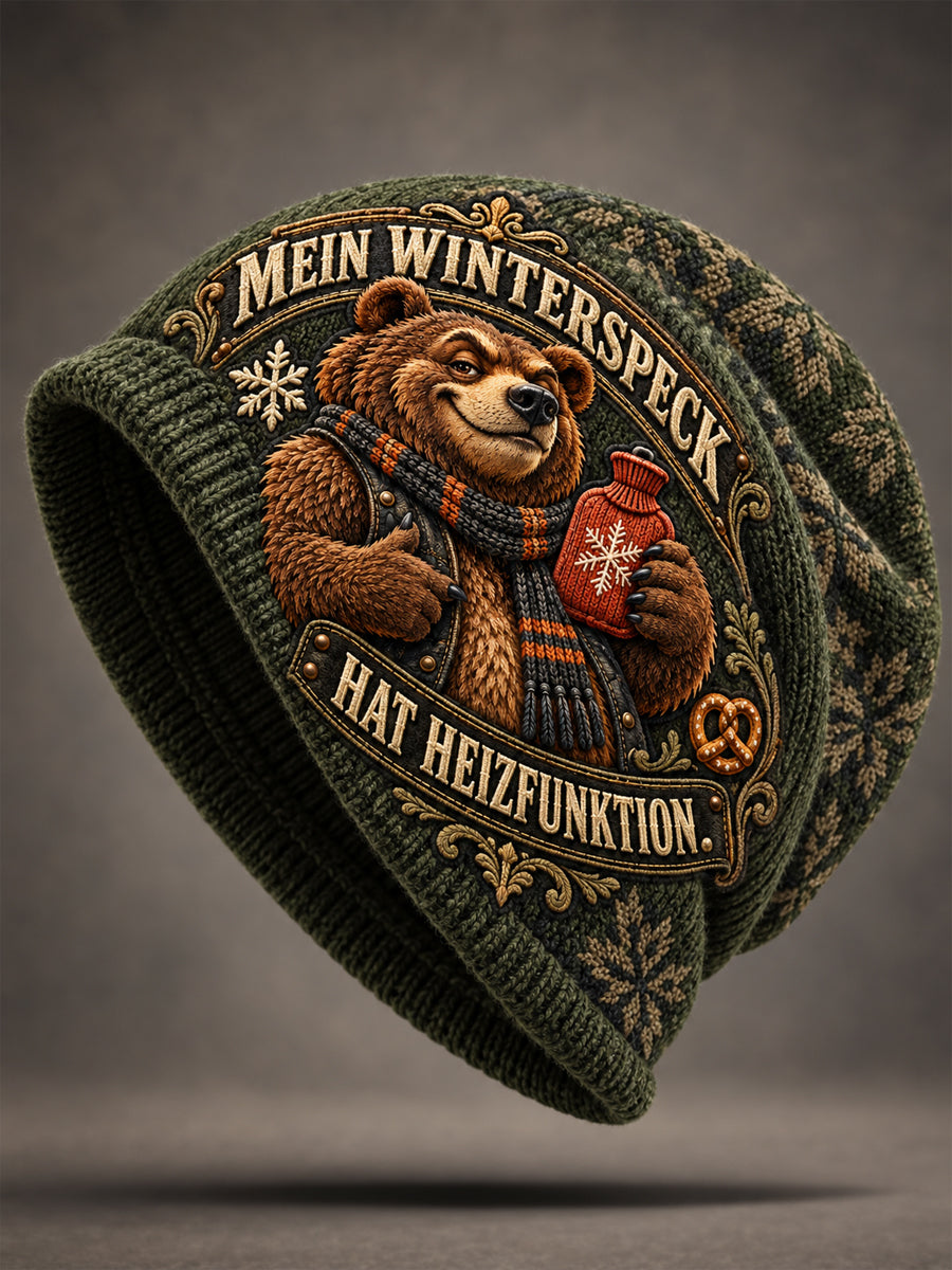 Vintage humorvoller Slogan Warme Kalt gestrickte Mütze