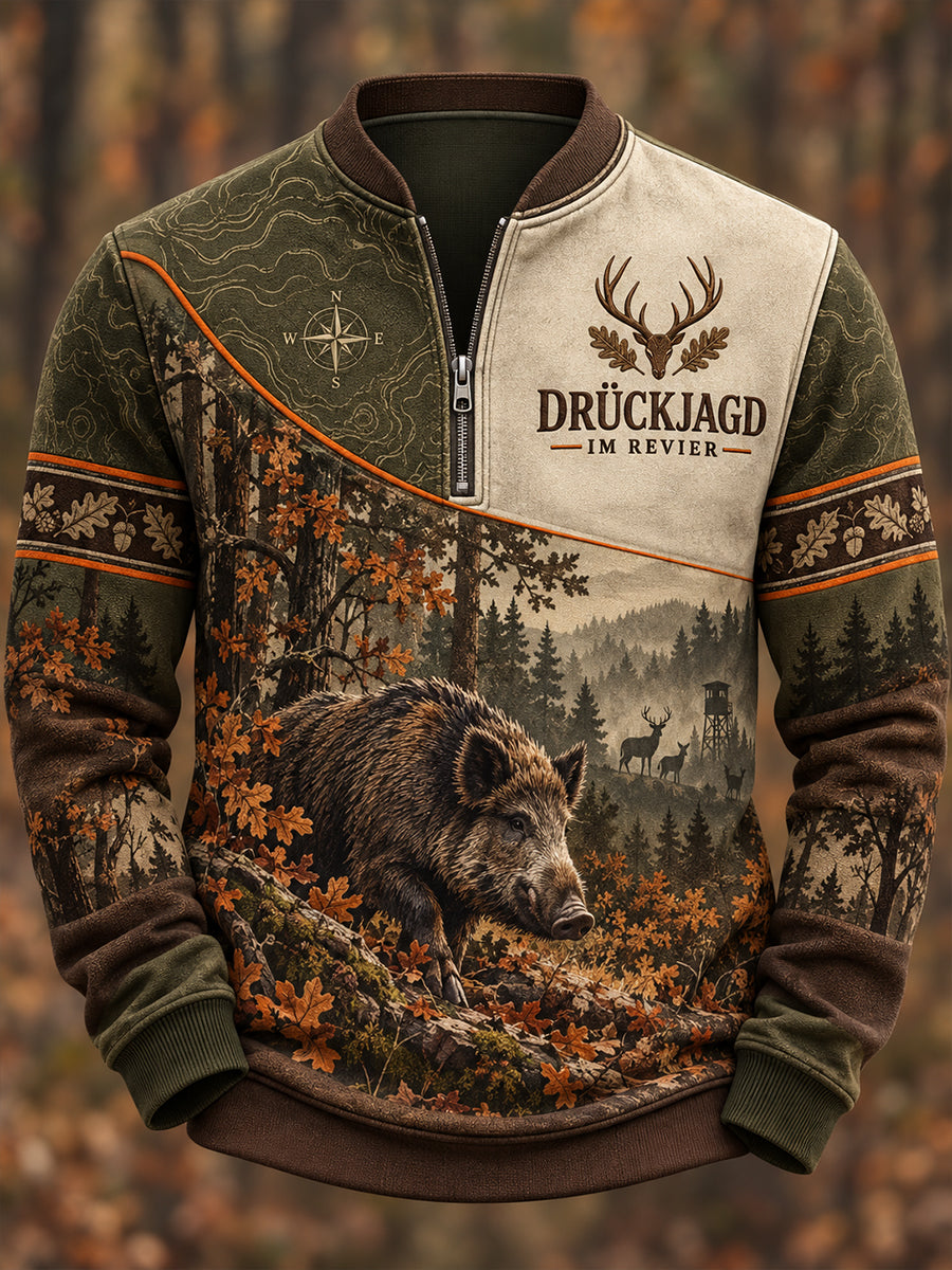 Herren-Herbstjacke mit langen Ärmeln für die Jagdsaison