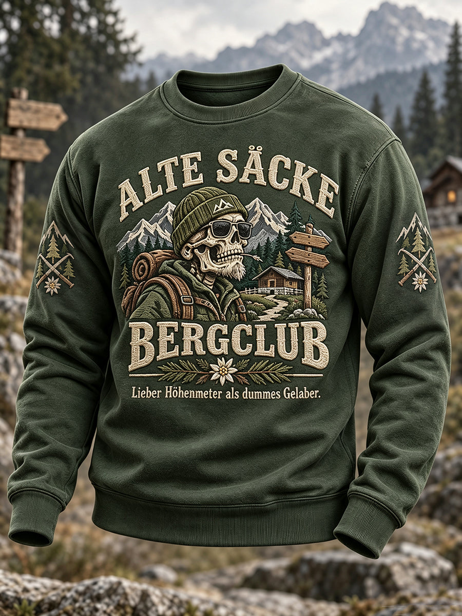 Lustiges Herren-Sweatshirt im Outdoor-Stil von WALD & BERG mit Rundhalsausschnitt