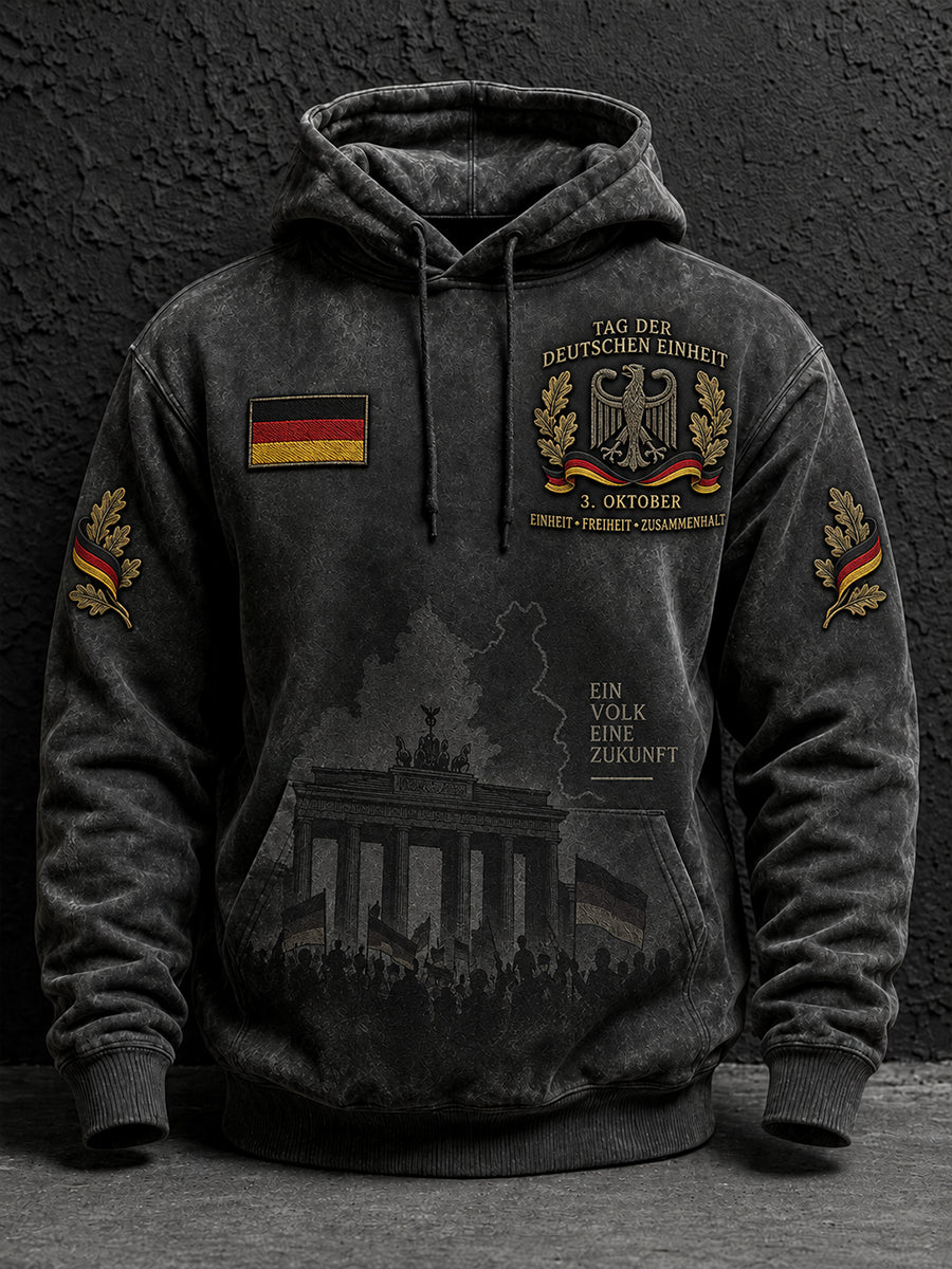 Grafik-Kapuzenpullover zur Erinnerung an den Tag der Einheit der Männer