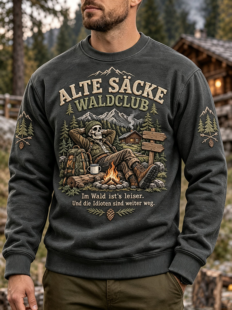 Lustiges Herren-Sweatshirt im Outdoor-Stil von WALD & BERG mit Rundhalsausschnitt