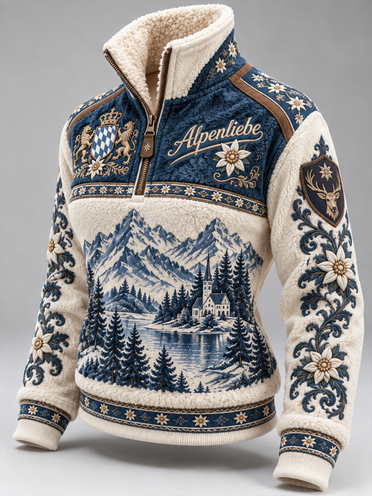 Damen Bavaria Pelz kragen Top