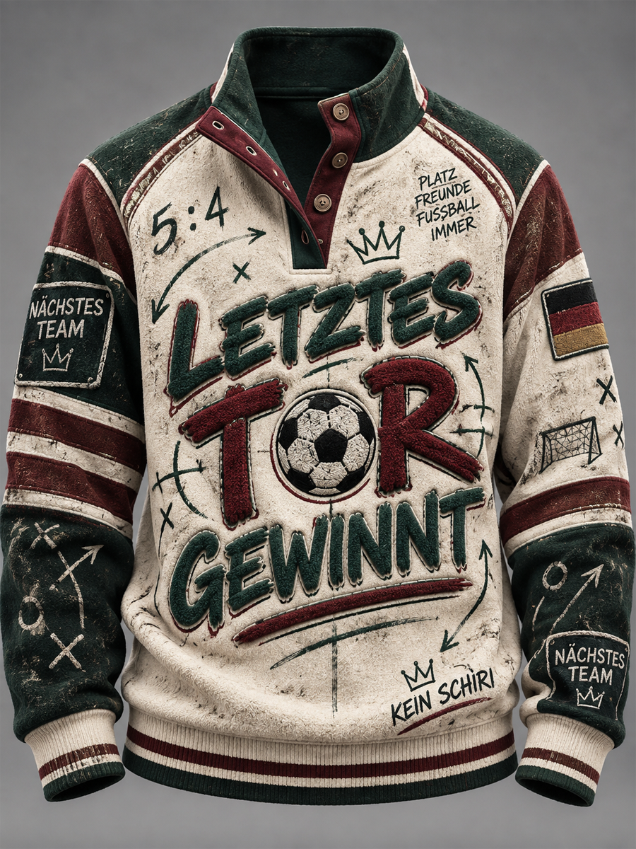 Männer Bolzplatz kultur Vier-Knopf-Hoodie