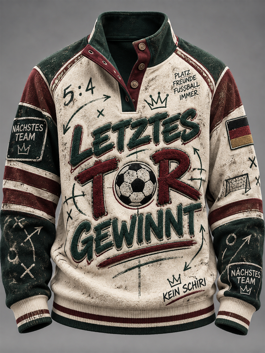 Männer Bolzplatz kultur Vier-Knopf-Hoodie