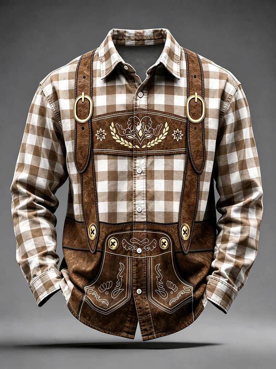 Herren-Oktoberfest-Stil Freizeithemd mit langen Ärmeln