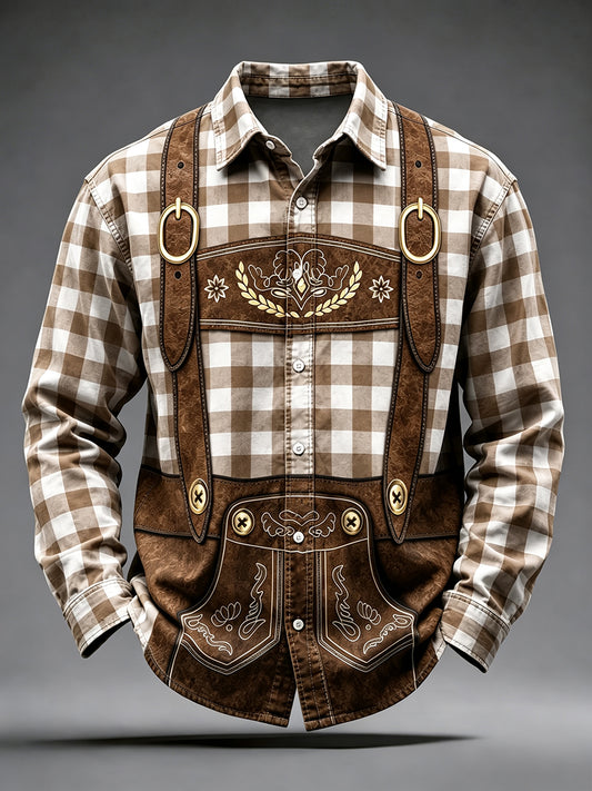Herren-Oktoberfest-Stil Freizeithemd mit langen Ärmeln
