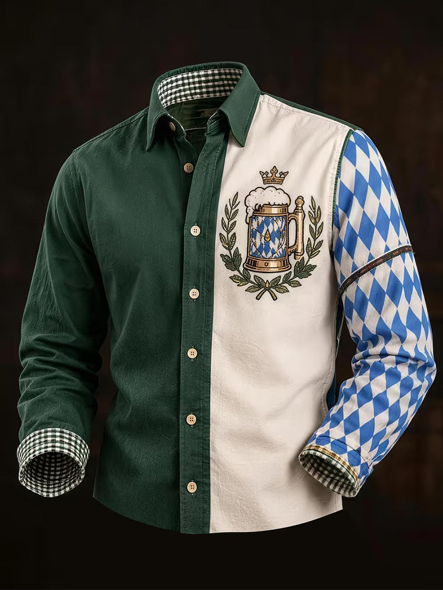 Herren-Oktoberfest-Stil Freizeithemd mit langen Ärmeln