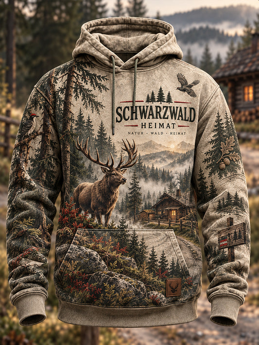 Herren-Hoodie in Übergröße mit abfallender Schulter und Taschen – deutsche Jagdsaison