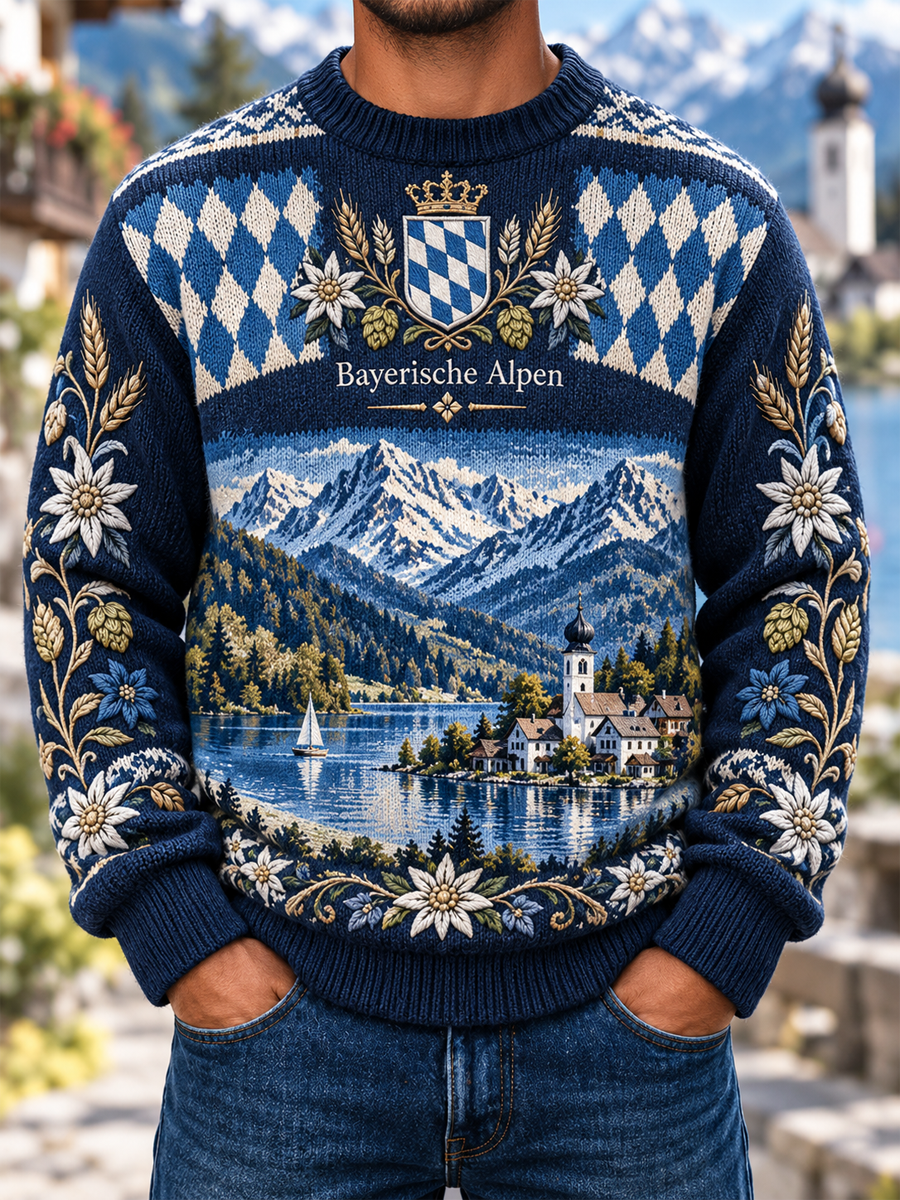 Herren-Bayern-Imitat-Pullover