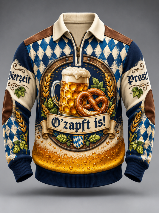 Herren Oktoberfest Kapuzen pullover mit Reiß verschluss