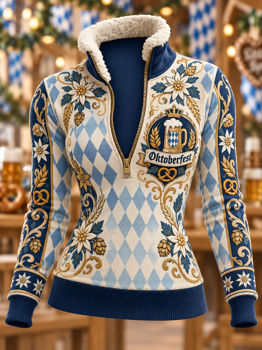 Frauen Oktoberfest zusammen gesetztes Fleece Hoodie