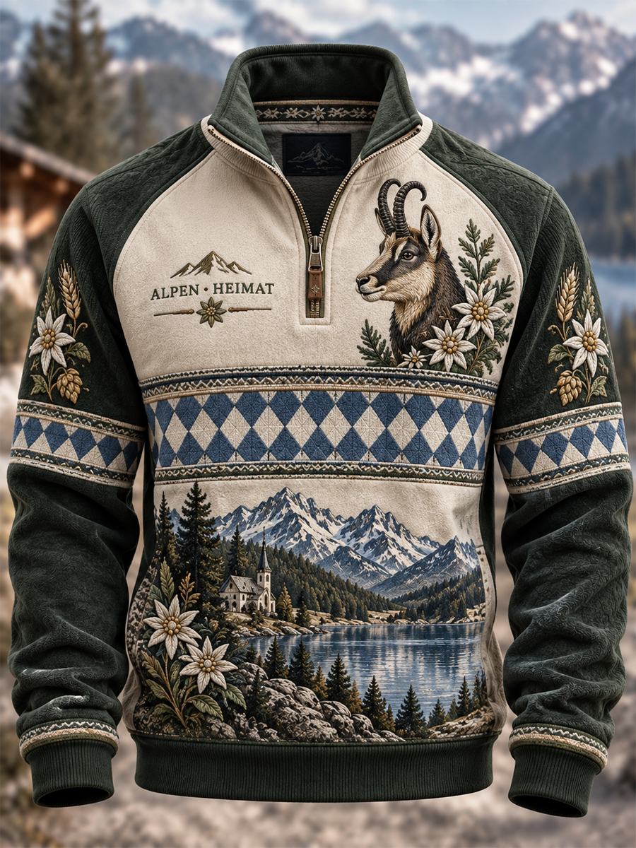 Herren-Kapuzenpullover mit Reißverschluss, Bayern-Design