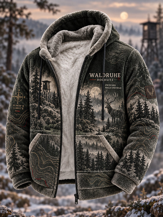 Herren-Jagdjacke mit Fleecefutter und Kapuze für die deutsche Jagdsaison