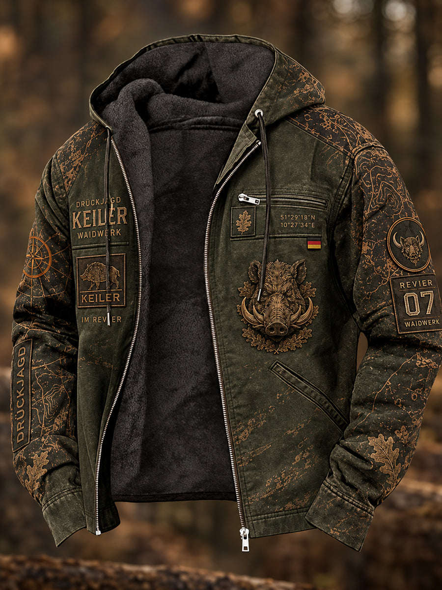 Herren-Kapuzenpullover mit Jagdmotiv für die deutsche Jagdsaison
