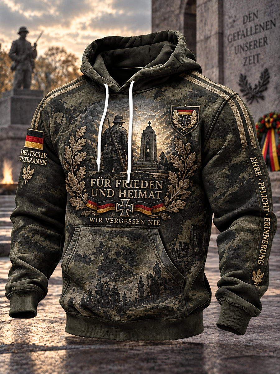 Herren-Kapuzenpullover mit Grafikmotiv zum Veteranengedenktag