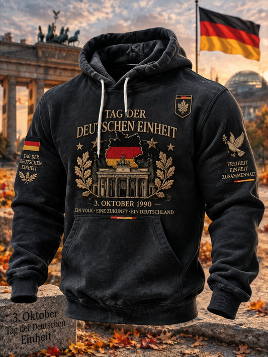 Kommunikations-Hoodie mit grafischem Motiv zum Tag der Einheit der Männer, langärmlig