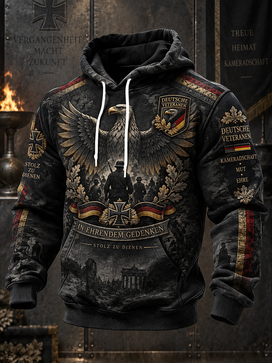 Herren-Kapuzenpullover mit Grafikmotiv zum Veteranengedenktag