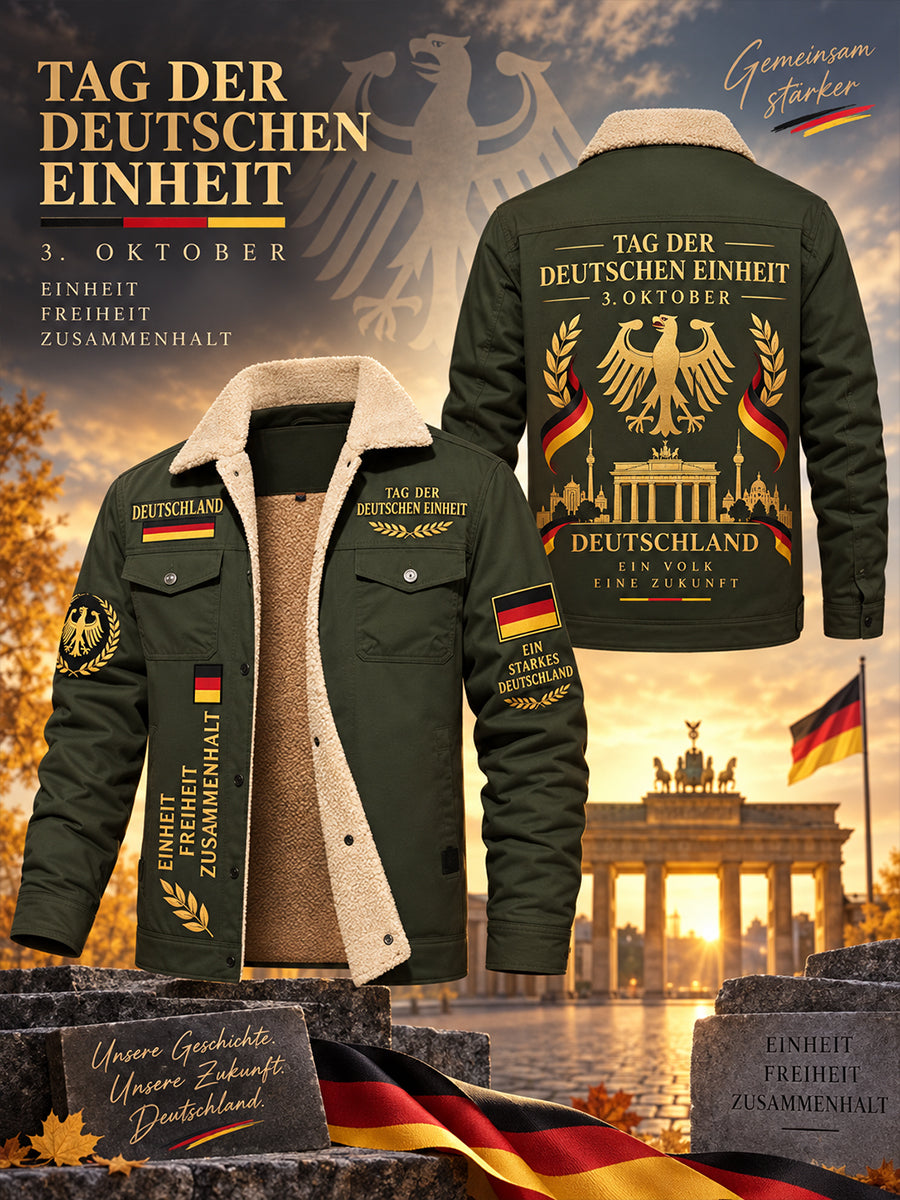 Gedenkdruck-Fleecejacke zum Tag der Einheit der Männer