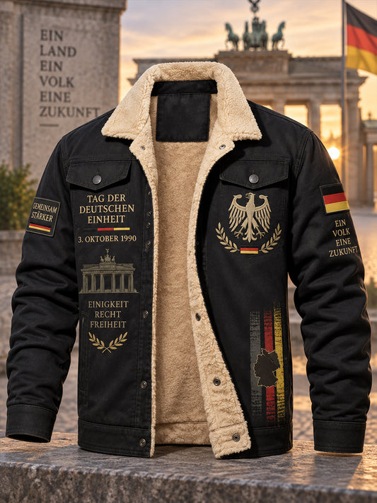 Gedenkdruck-Fleecejacke zum Tag der Einheit der Männer