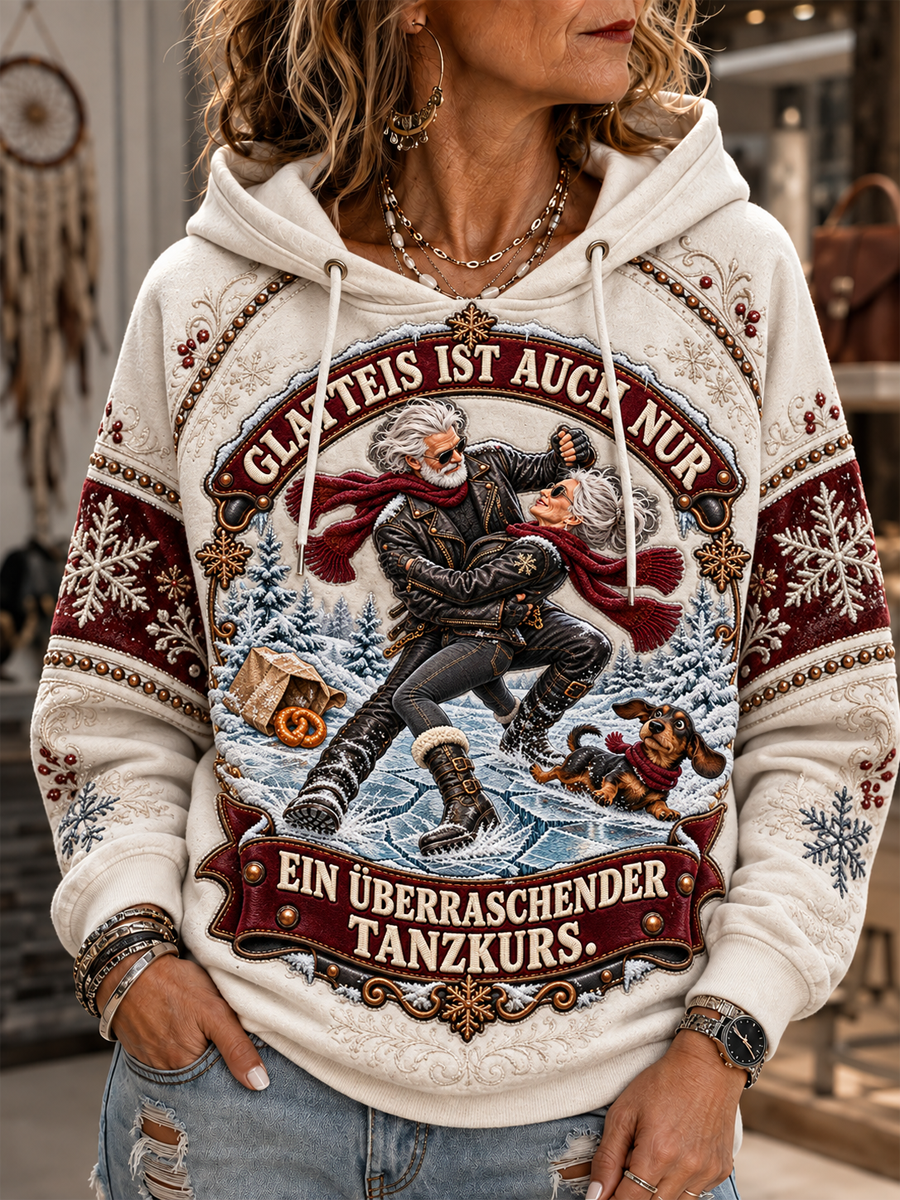 Frauen-Kapuzenpullover aus Flanell mit humorvollem Spruch