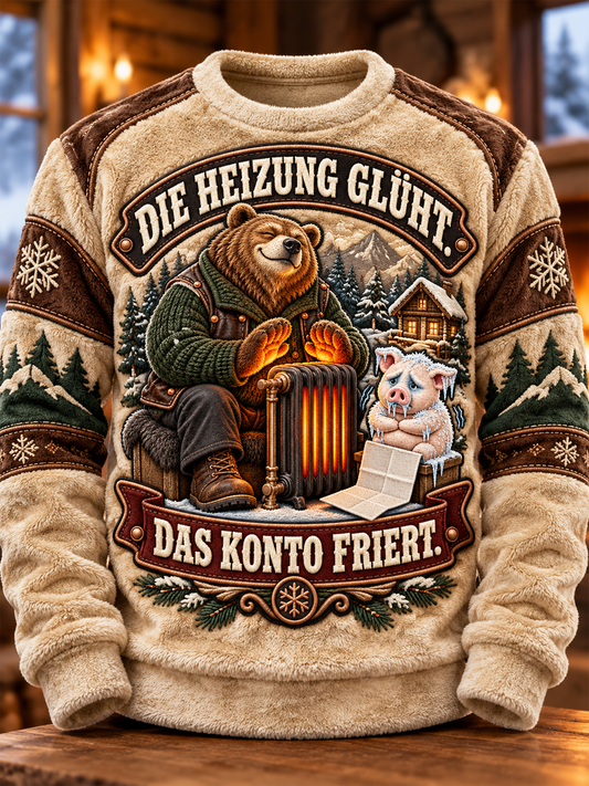Herren-Flanell-Oberteil mit humorvollem Spruch
