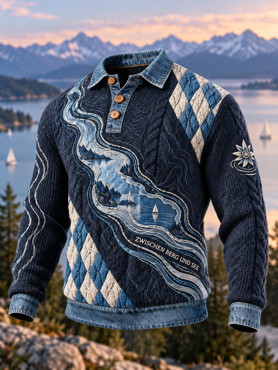 Herren-Bayern-Imitat-Pullover