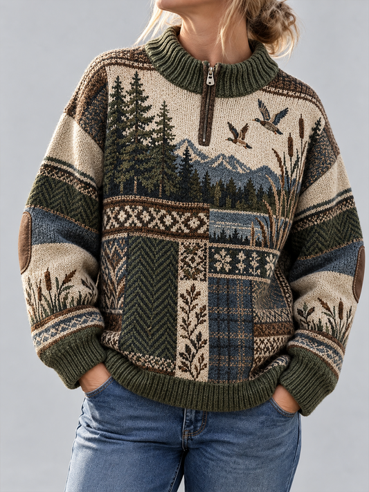 Herbst-Kunst-Strick pullover