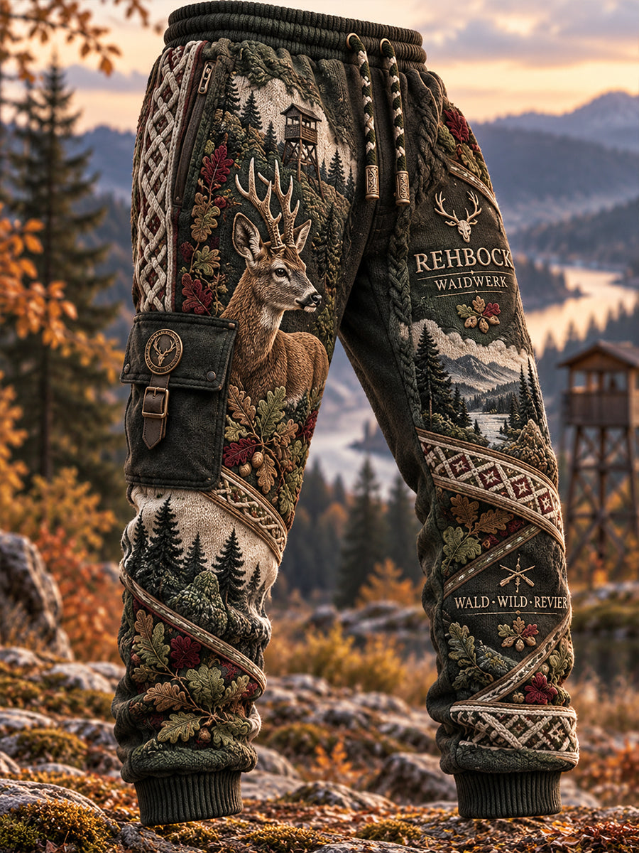 Herren-Herbstmode-Laufhose mit Jagdmotiv, lässige Sweatpants