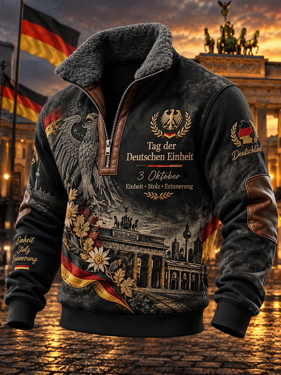 Herren-Fleece-Turtleneck-Sweatshirt mit Gedenkdruck zum Unified Day