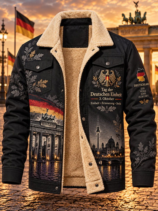Gedenkdruck-Fleecejacke zum Tag der Einheit der Männer