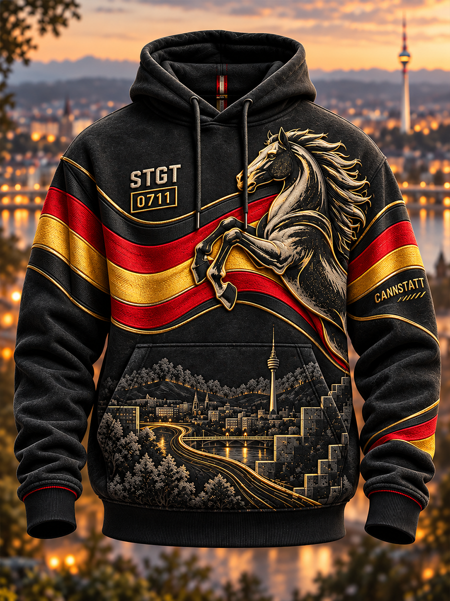 Herren-Oversize-Kapuzenpullover mit abfallenden Schultern und Taschen