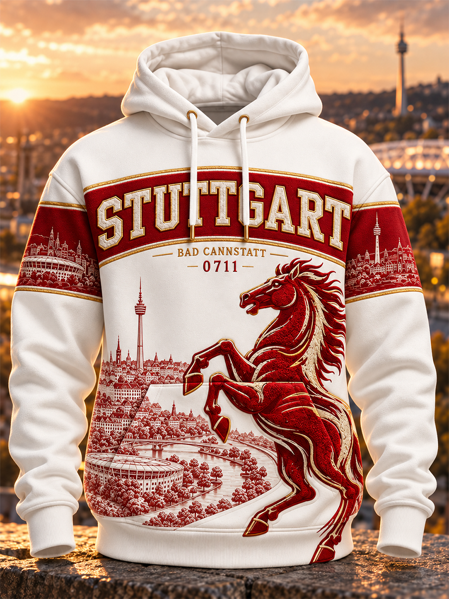 Herren-Oversize-Kapuzenpullover mit abfallenden Schultern und Taschen