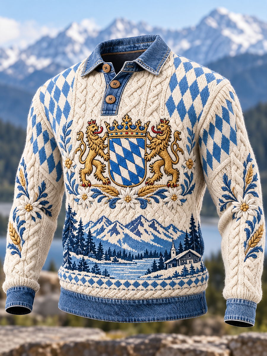 Herren-Bayerischer Kunstwollpullover