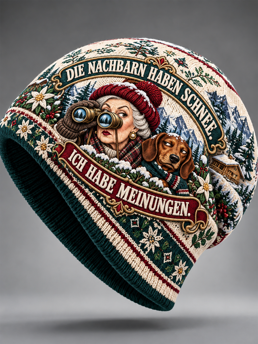 Humorvoller Slogan Vintage Herbst- und Wintermütze warm kalt gestrickt