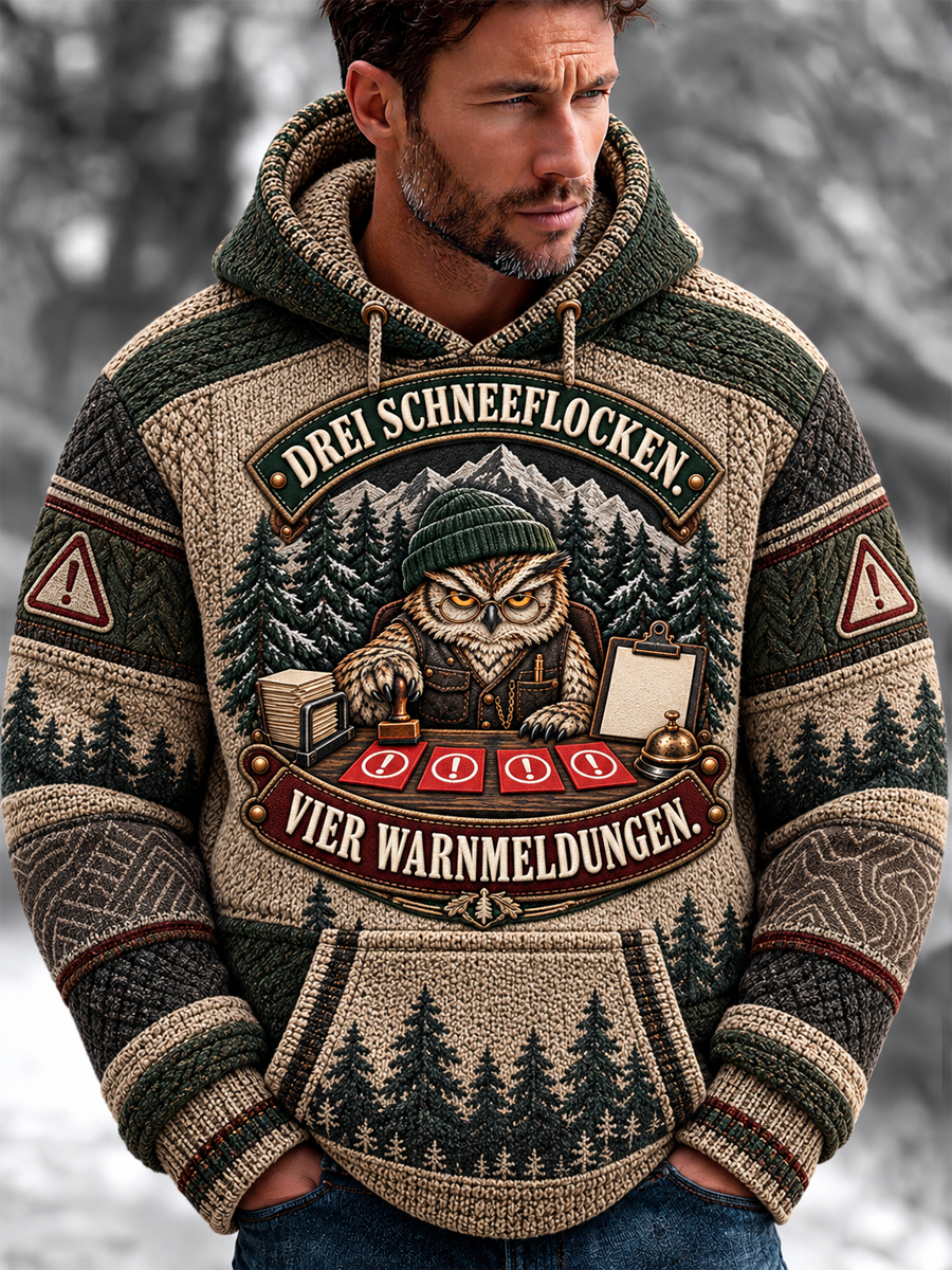 Herren-Pullover mit humorvollem Slogan-Imitat