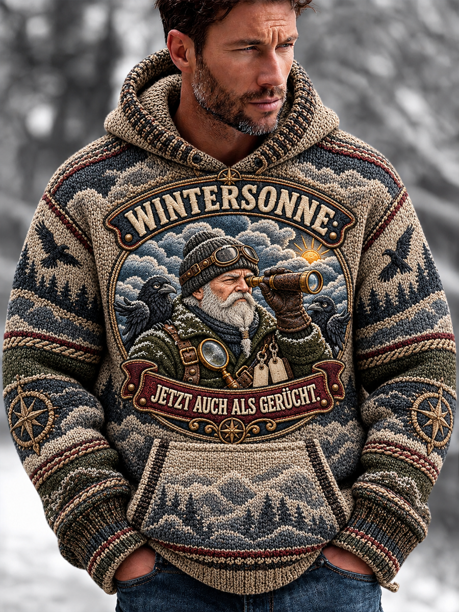 Herren Humorvoller Slogan Imitation Pullover