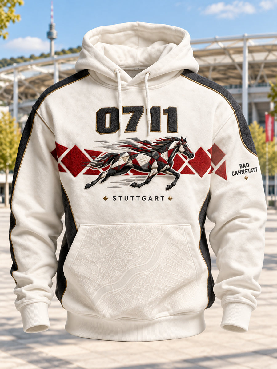 Herren-VfB-Stuttgart-Oversize-Kapuzenpullover mit abfallenden Schultern und Taschen