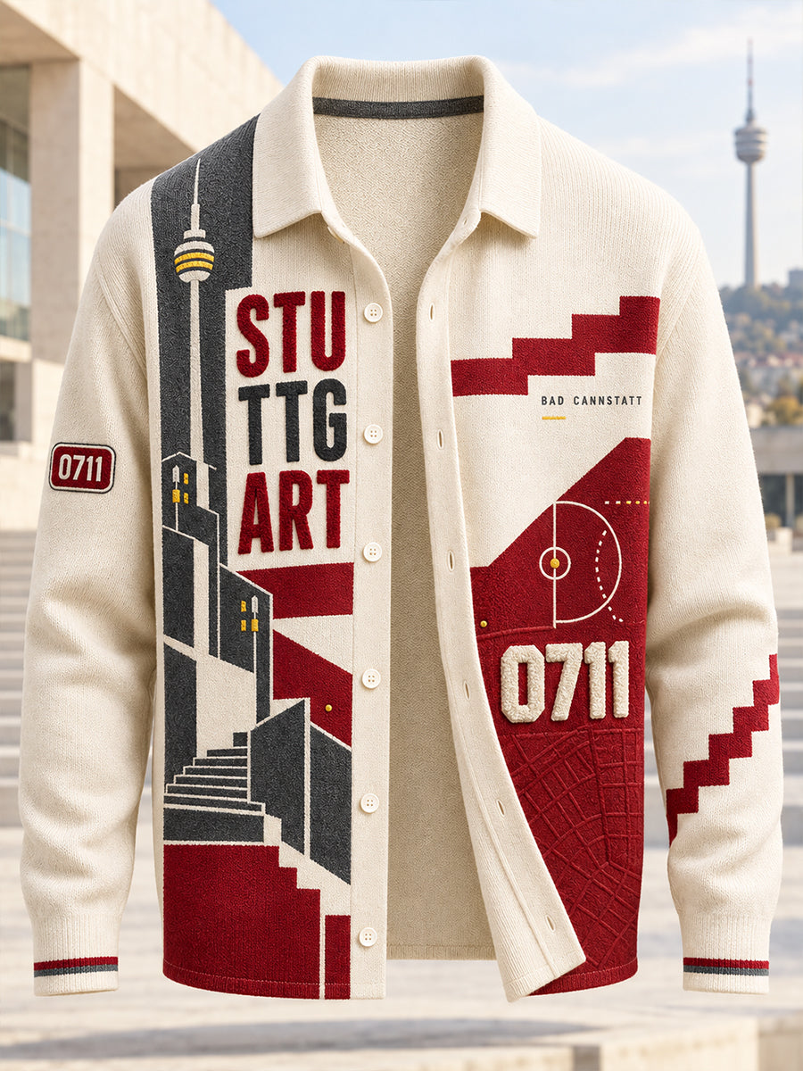 Herren-VfB-Stuttgart-Pullover aus Kunstwolle