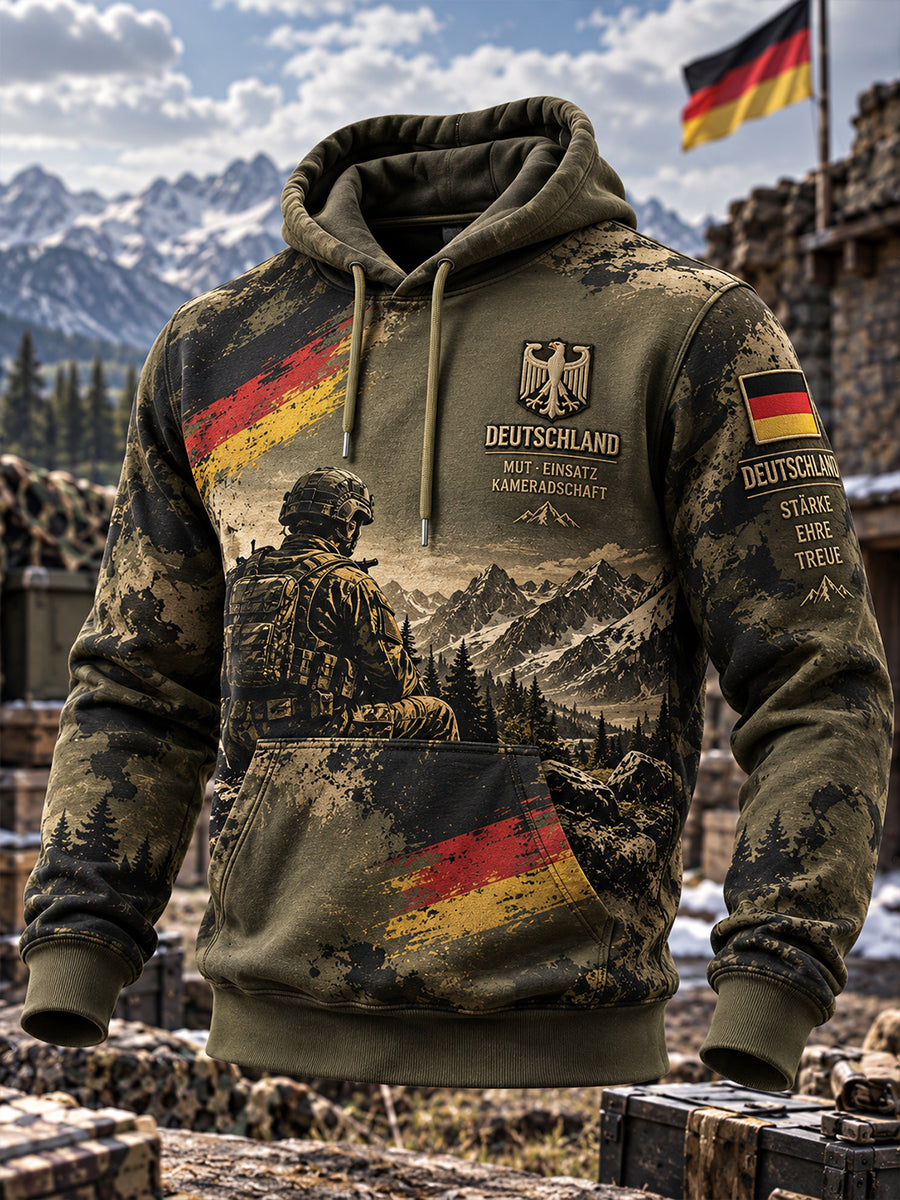 Herren-Kapuzenpullover mit Grafikdruck zum Gedenken an Veteranen