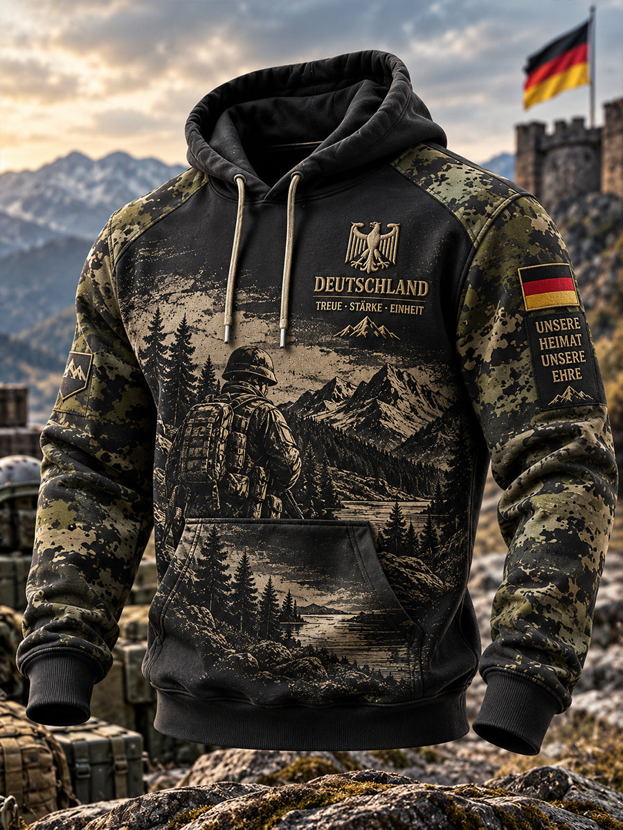 Herren-Kapuzenpullover mit Grafikdruck zum Gedenken an Veteranen