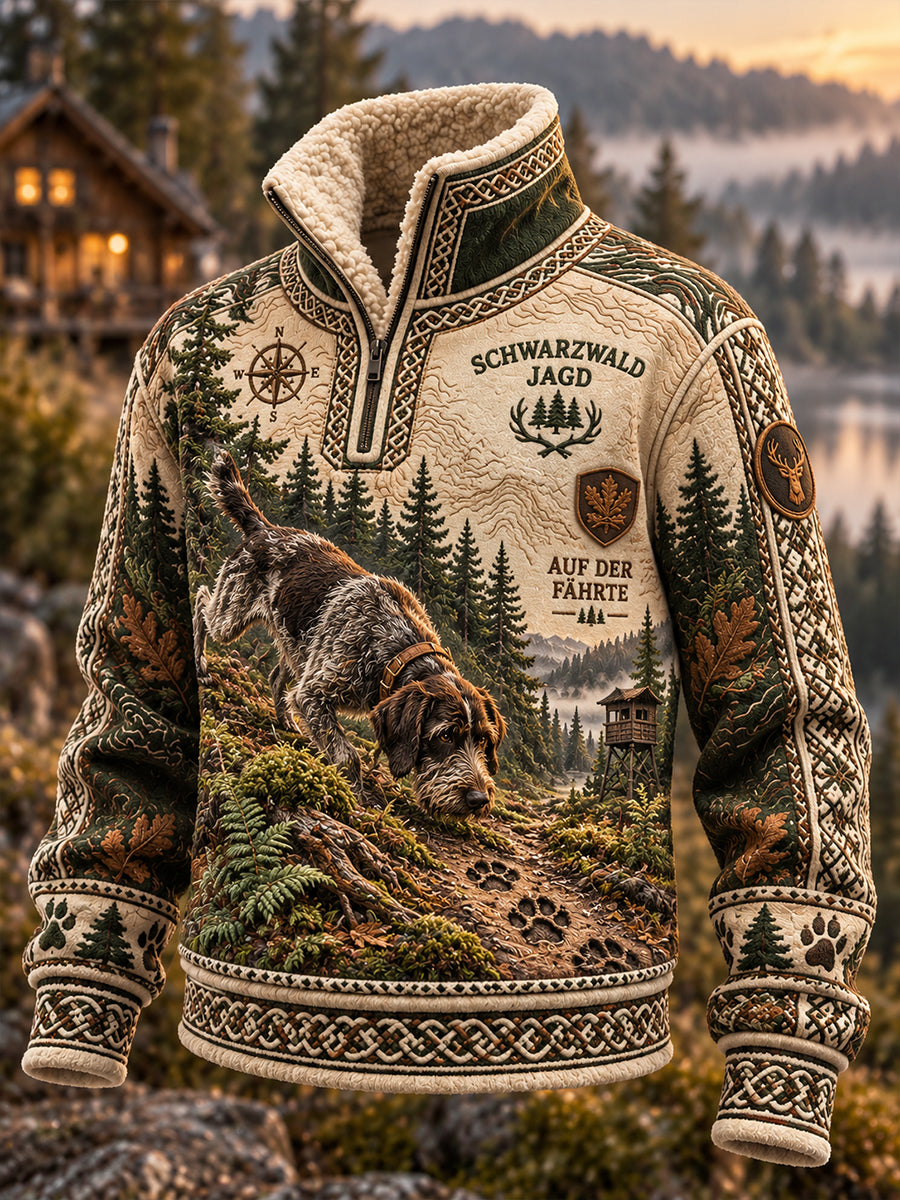 Damen-Fleecegefüttertes Stehkragen-Sweatshirt für die deutsche Jagdsaison